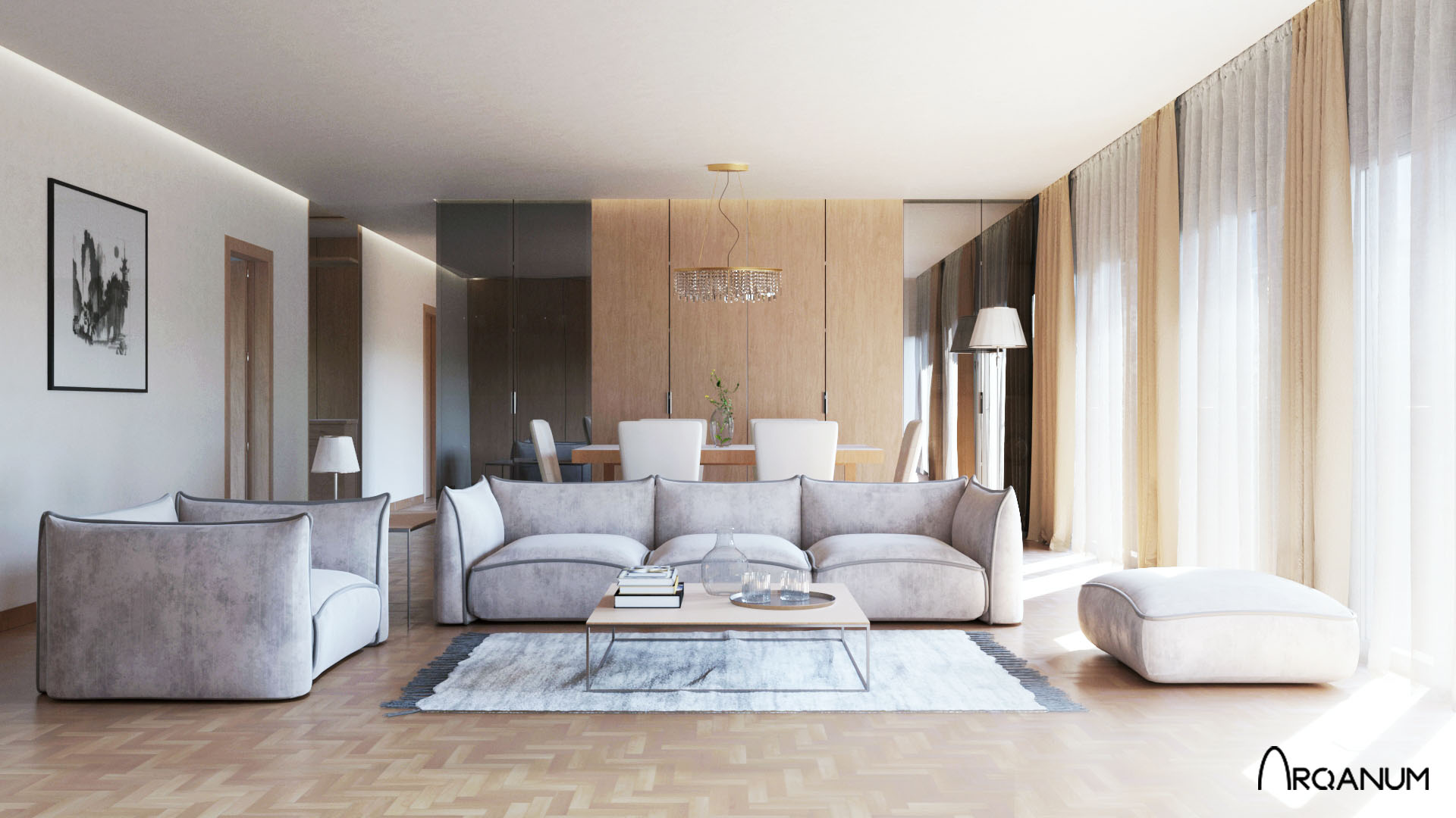 Residential building in Almería, living room